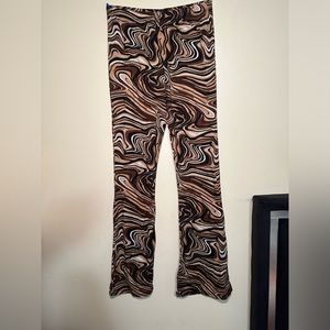Swirl print stretch pants